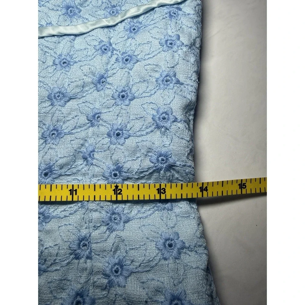 Vintage 60s Lorrie Deb Midi Dress Women Size XS‎ Blue Floral Eyelet Empire Waist